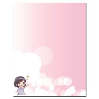Anime Girl Pink Letterhead