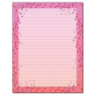 Confetti Hearts Lined Letterhead
