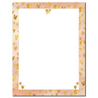 Gold Hearts Letterhead