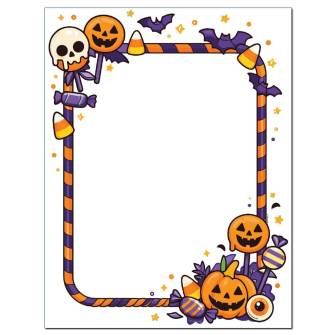 Halloween Candy Border Letterhead