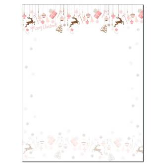 Pink and Brown Christmas Letterhead