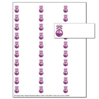Purple Ornament Address Labels