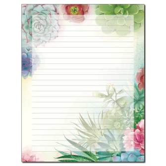 Succulent Lined Letterhead