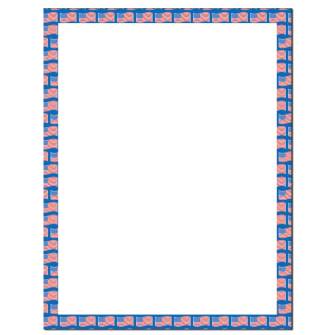 USA Flags Border Letterhead