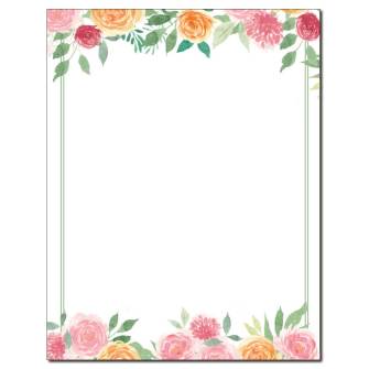 Watercolor Flower Lines Letterhead