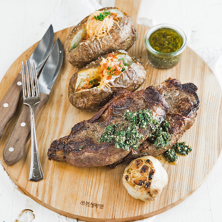 GRILL STONE RECIPE 2 New York Strip Steak with Chimichurri ON THE