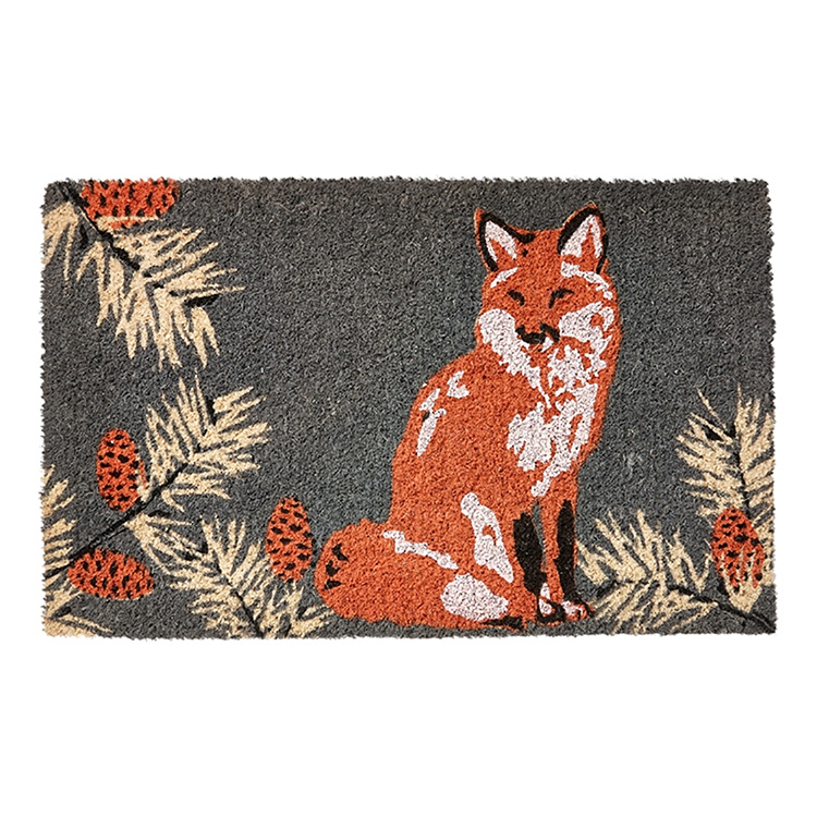 Coir DoormatFox & Pinecones Doormats J.K. Adams
