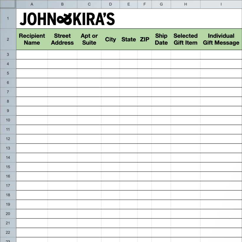 LARGE-ORDER SPREADSHEET
