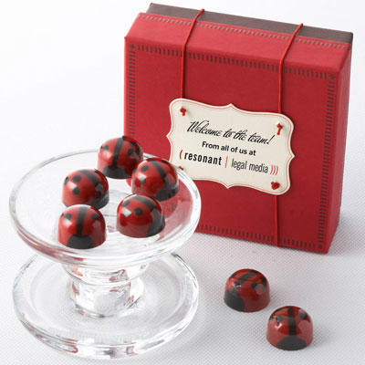Red Ganache Ladybug Chocolates - Business 16pc