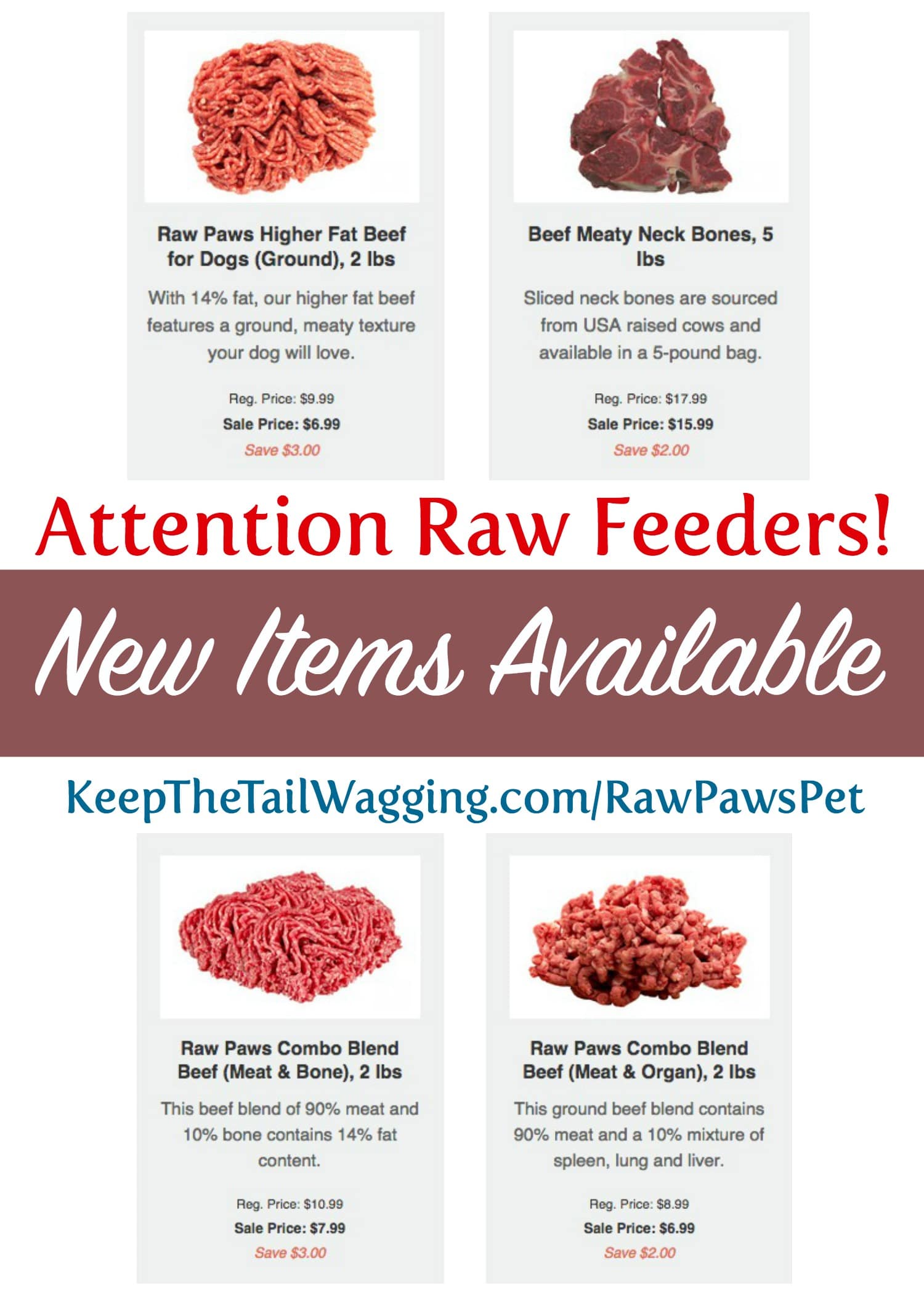 Raw Dog Food Specials by Raw Paws Pet Food Keep the Tail Wagging