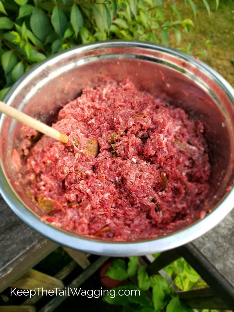 Easy Raw Dog Food Recipe with Ground Rabbit Keep the Tail Wagging Raw Feeder Life