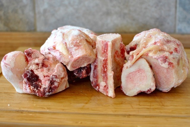raw dog bones from butcher