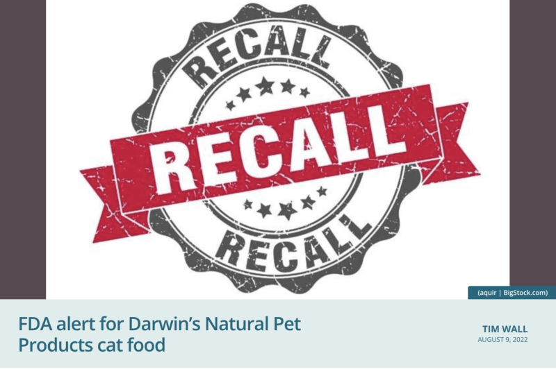 PetFoodIndustry.com's article header leads readers to believe that Darwin's Pet issued a recall when this wasn't the case.