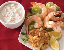 Shrimp Cocktail, Crab Cakes, and Chowder