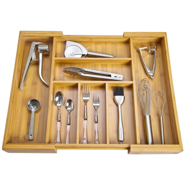 Bamboo Expandable Drawer Organizer, Kitchen Accessories Lehman's