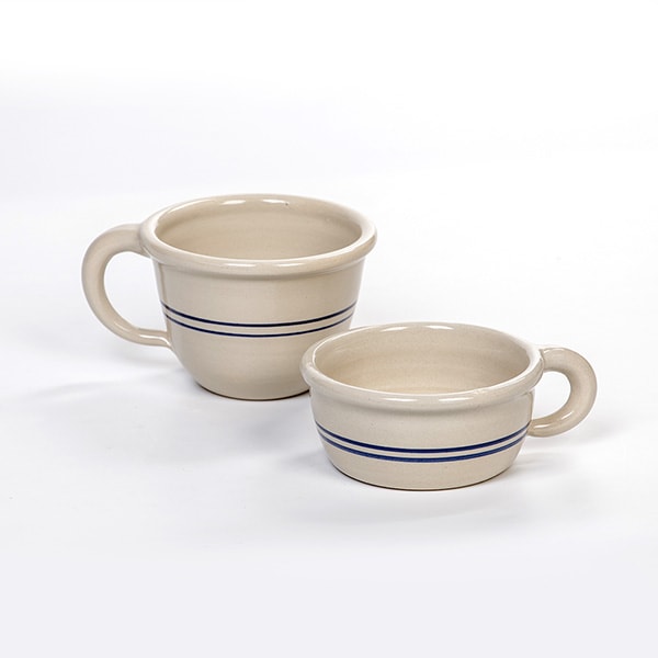 Heritage Blue Stripe Stoneware Chili Bowl with Handle Lehman's