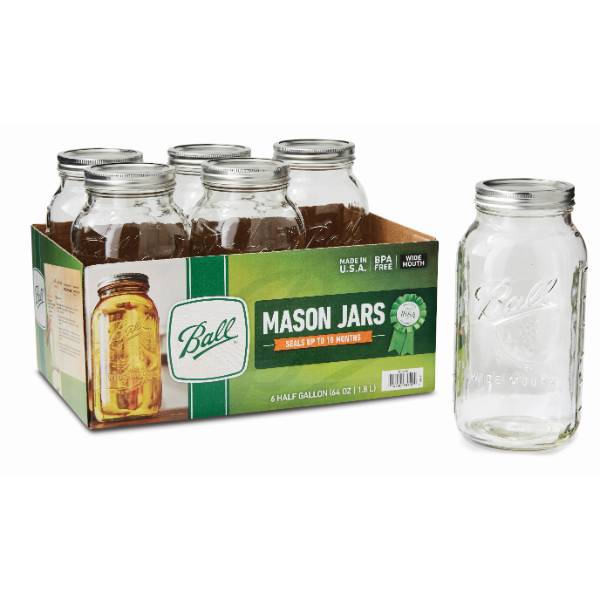 Ball WideMouth HalfGallon Canning Jars (6), Jars and Jar Accessories