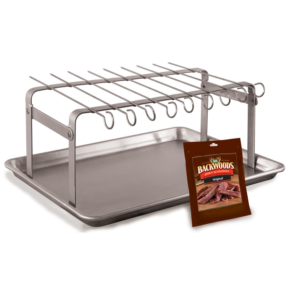 Jerky Hanger With 9 Skewers And Seasoning LEM Products