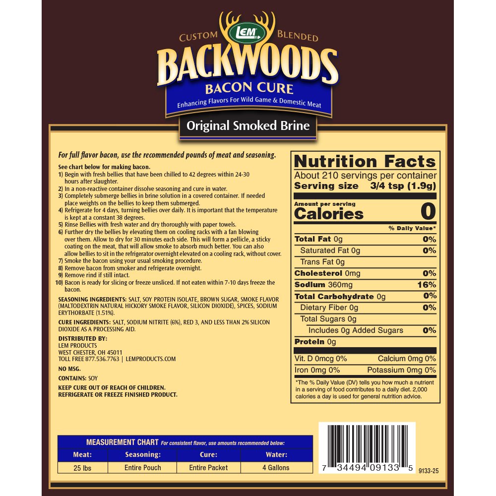 Backwoods Bacon Cure Smoked Wet Brine LEM Products