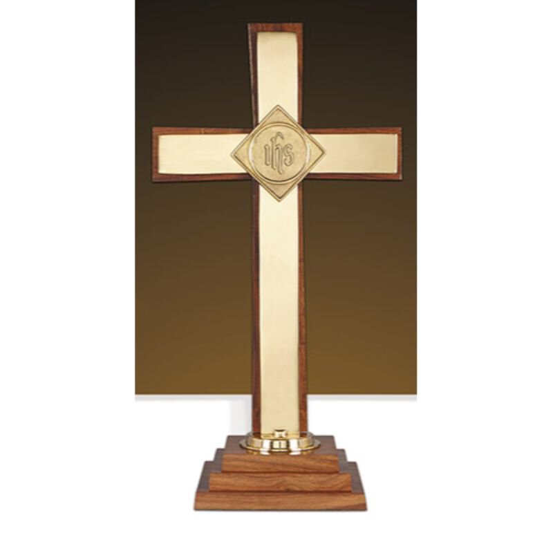 Altar Cross Wood/Brs 24H, Altar Crosses & Altar Sets Living Grace Catalog
