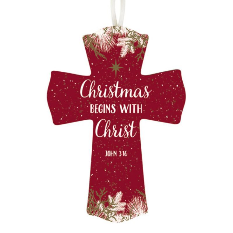 Christmas Begins with Christ Cross 12/pk, Discontinued Living Grace