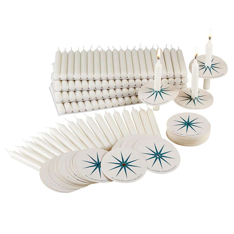 Devotional Candle with Drip Protector with Star Art, 100/box, New