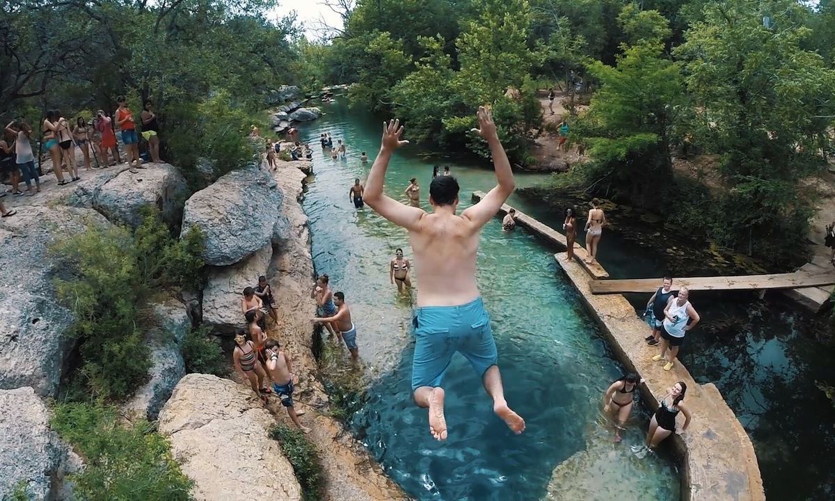 When it's hot in South Texas, everyone goes to Jacob's Well