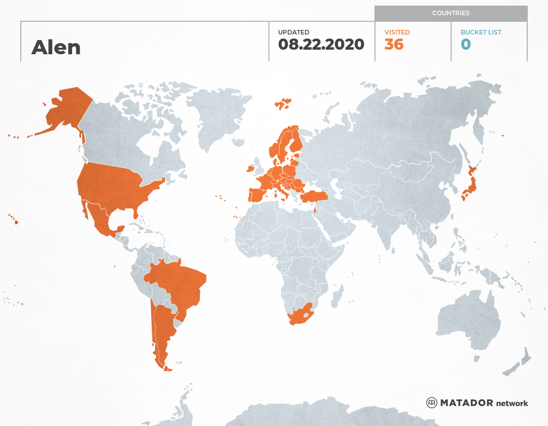 Alen’s Travel Map – Matador Network
