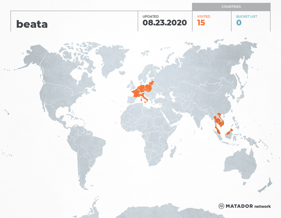 Beata Map Beata’s Travel Map – Matador Network