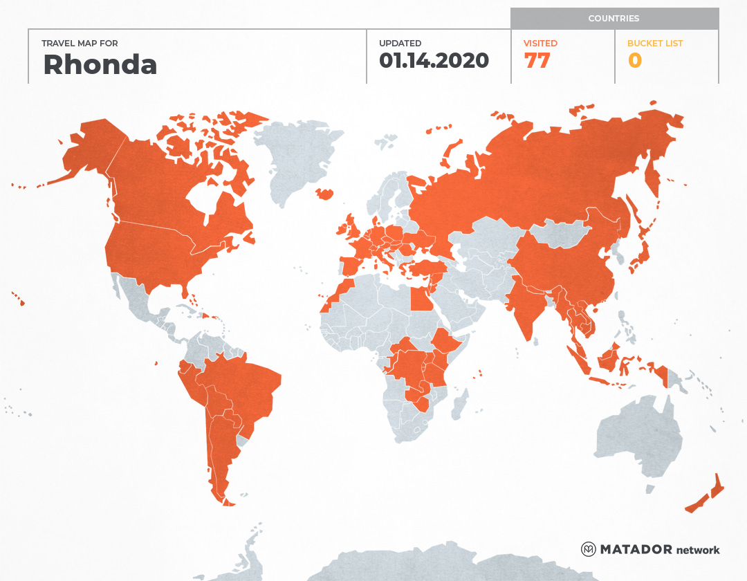 Rhonda’s Travel Map – Matador Network