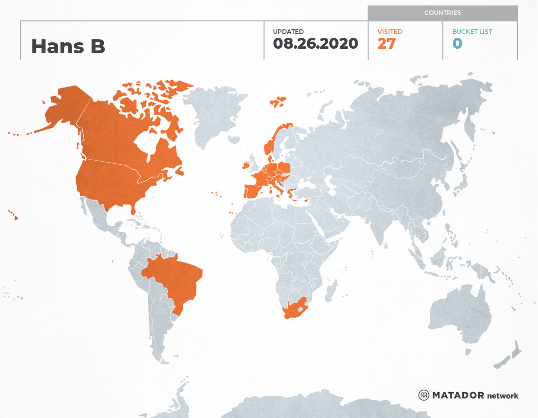 Hans B’s Travel Map – Matador Network