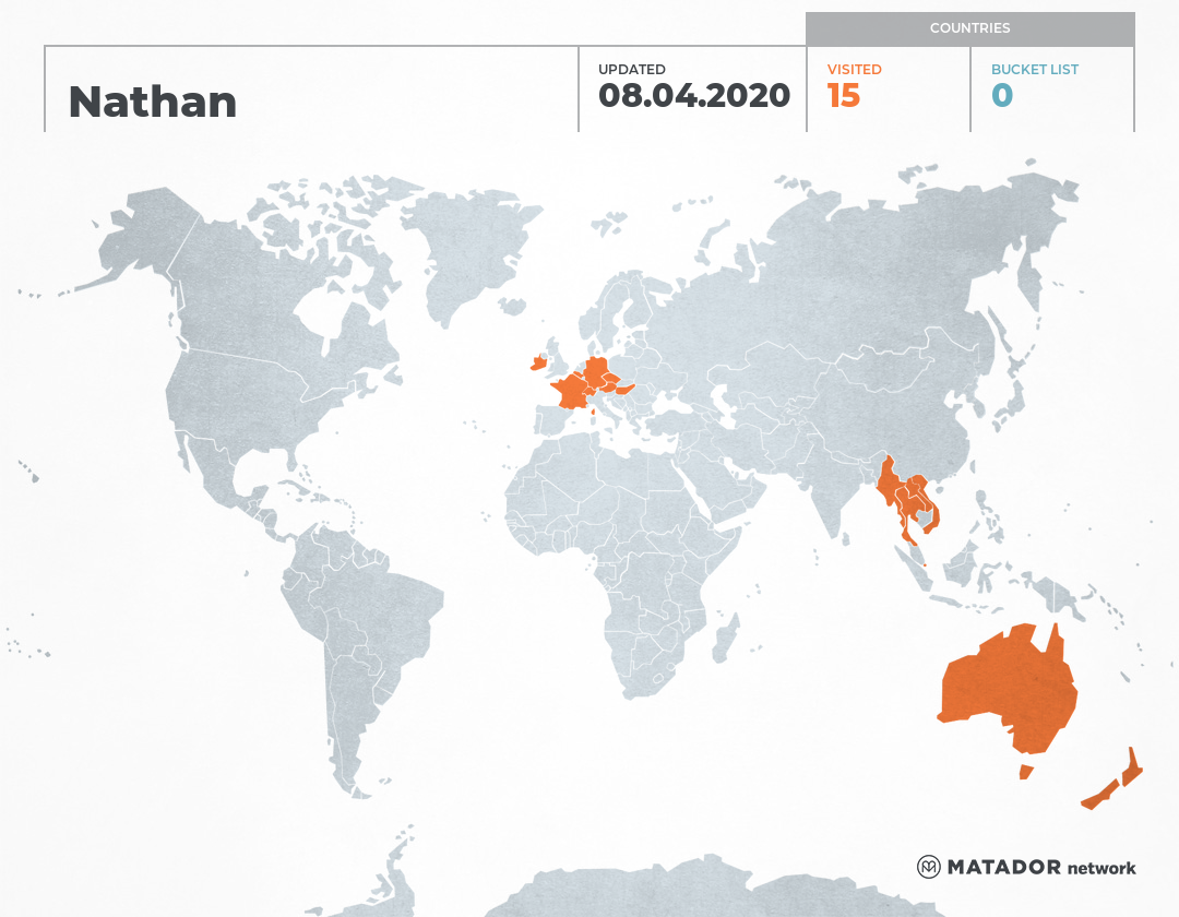 Nathon Map Nathan’s Travel Map – Matador Network