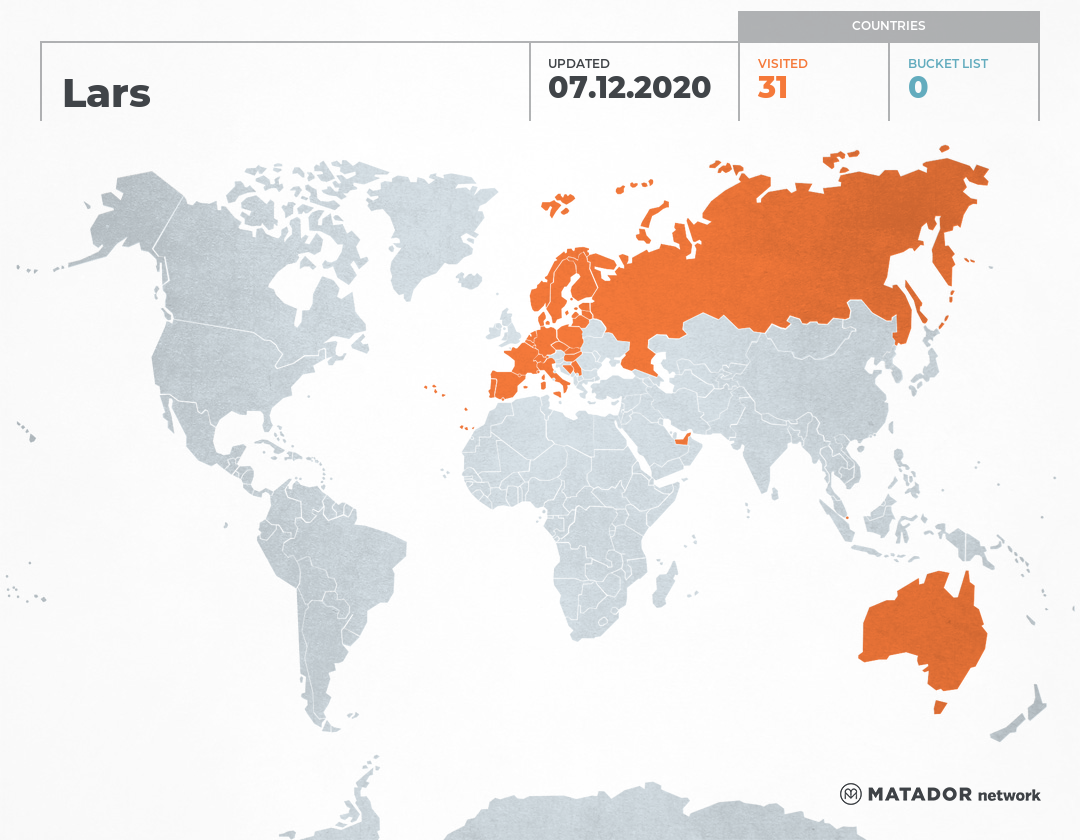 Lars’s Travel Map – Matador Network