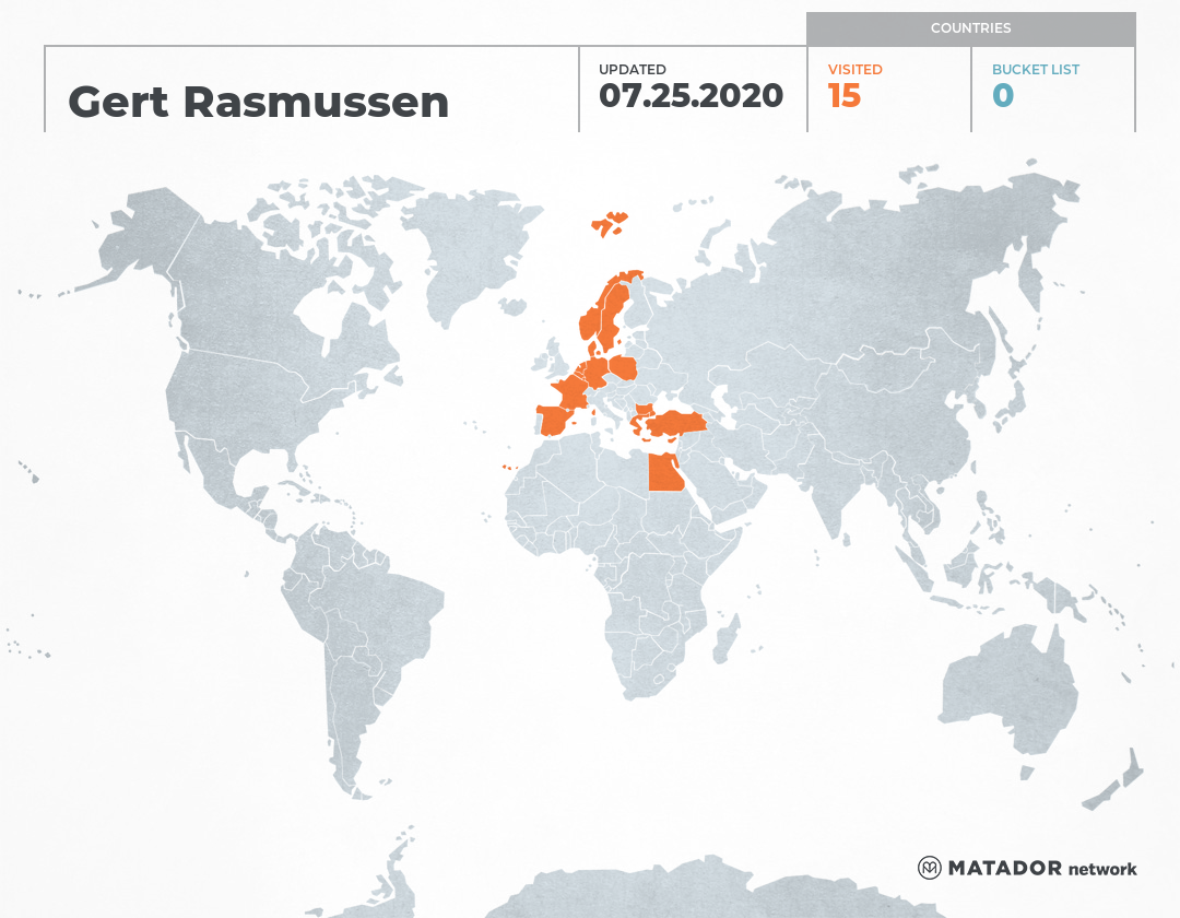 Acotprmaps Rasmussen Gert Rasmussen’s Travel Map – Matador Network