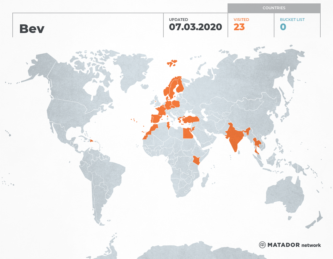 Bev’s Travel Map – Matador Network