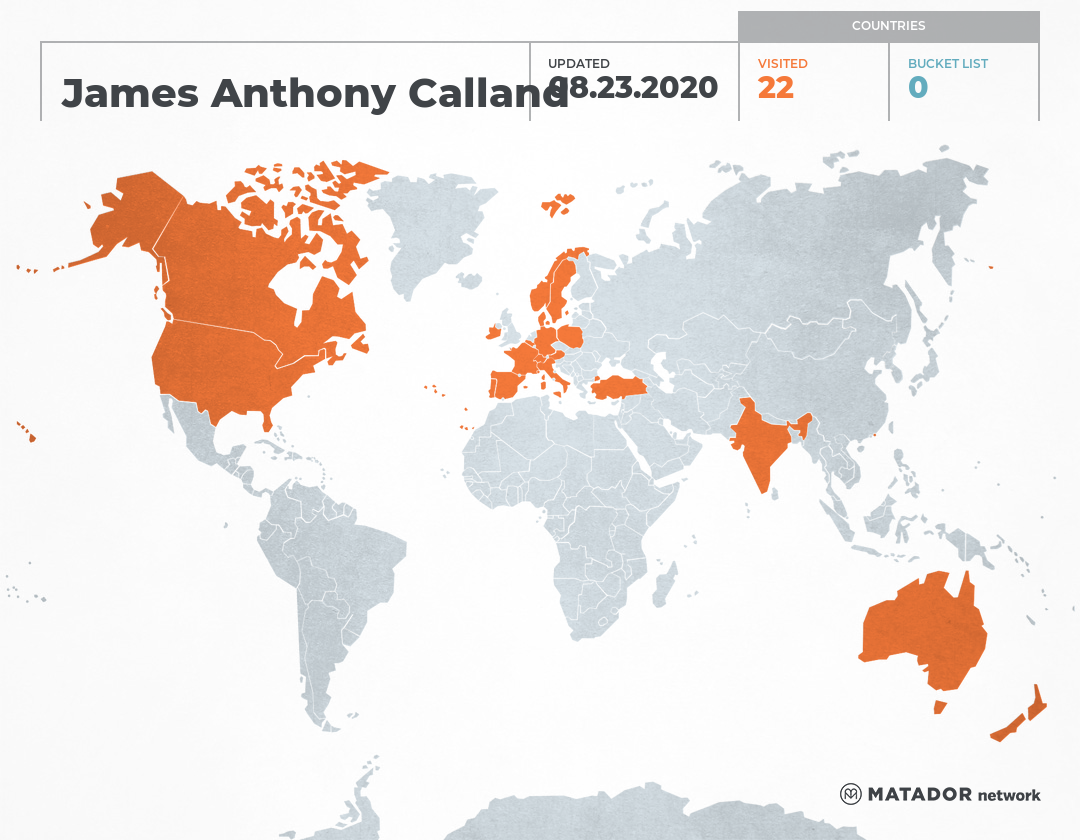 James Calland James Anthony Calland’s Travel Map – Matador Network