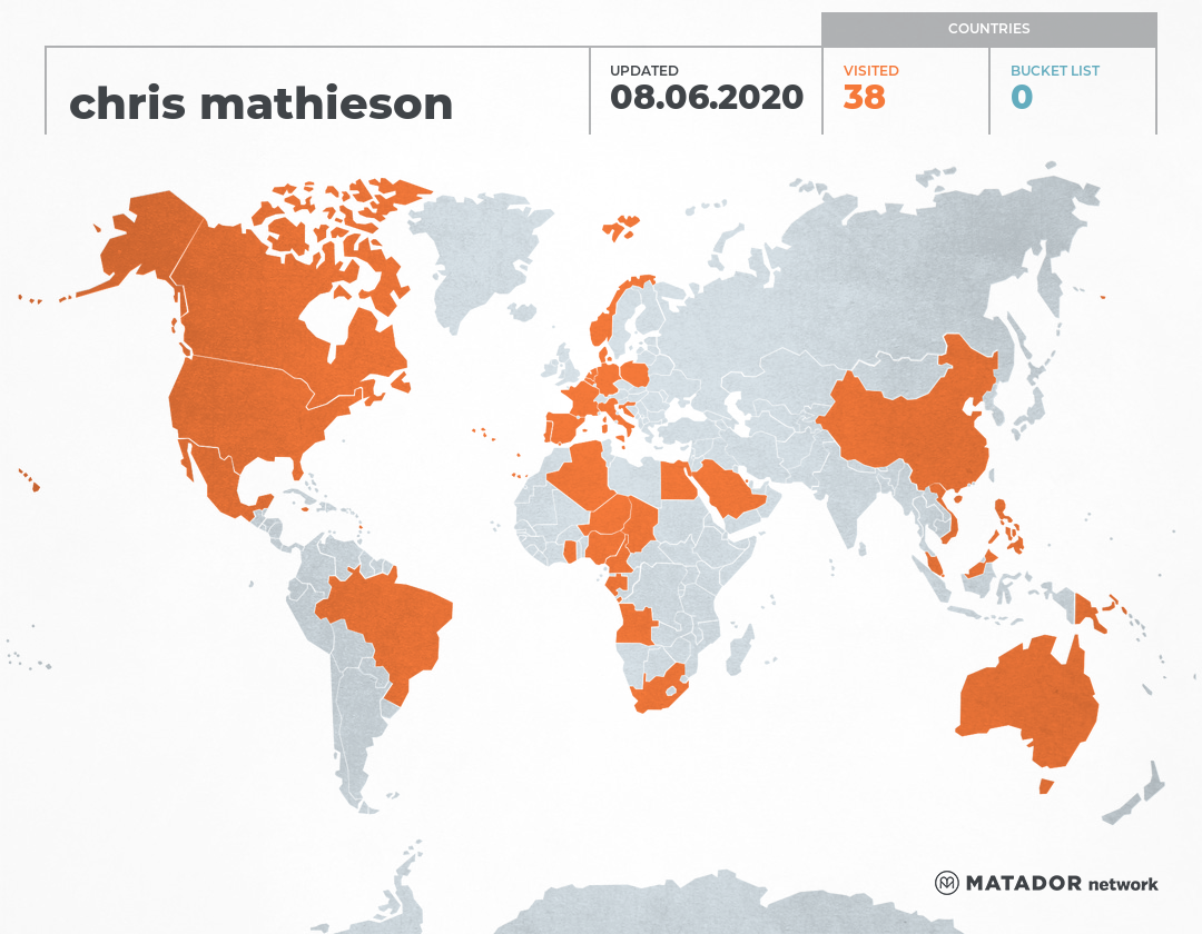 Chris Mathieson’s Travel Map – Matador Network