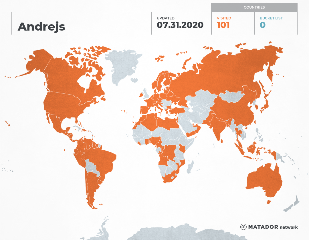Andrejs’s Travel Map – Matador Network