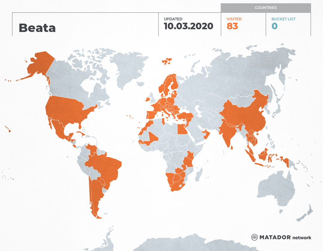 Beata Map Beata’s Travel Map – Matador Network
