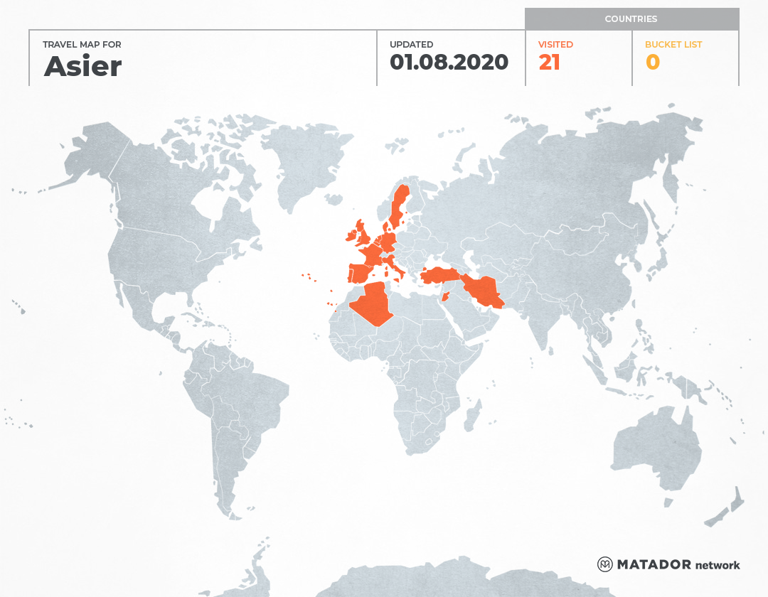 Asier’s Travel Map – Matador Network