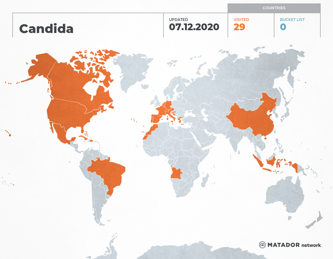Candida Map Candida’s Travel Map – Matador Network