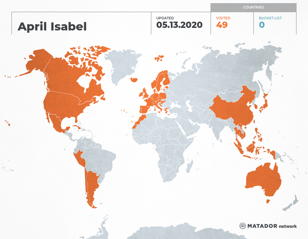 April’s Travel Map