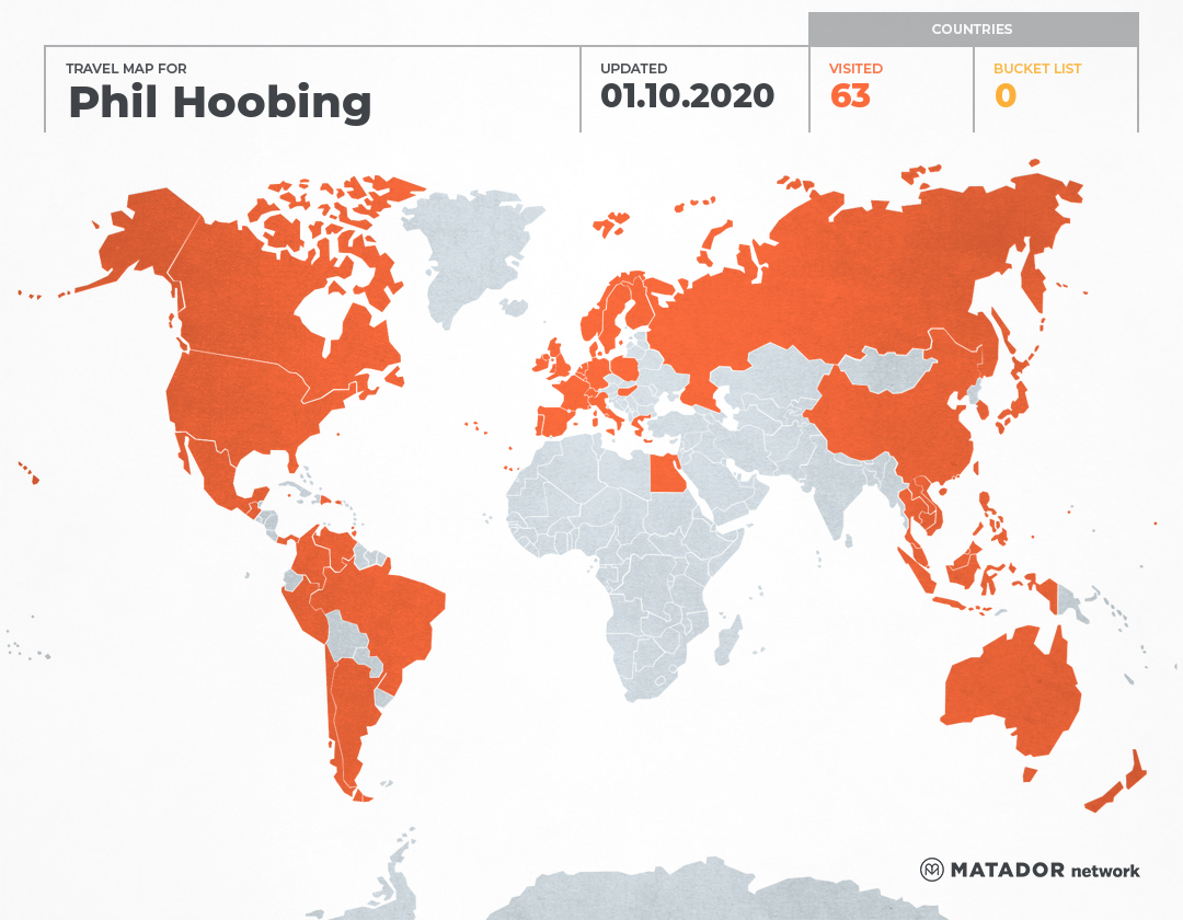 Phil Hoobing’s Travel Map – Matador Network