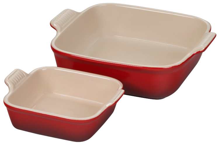 Le Creuset Heritage Square Dish Set Cherry