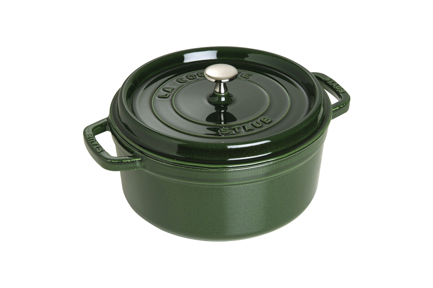Staub Cast Iron 4 qt. Round Cocotte Basil w/Stainless Steel Knob 1102485