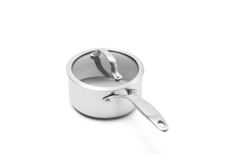 Greenpan Venice Pro Stainless Steel 1 1\/2 qt. Ceramic Nonstick Sauce Pan w\/Lid CC002241-001 