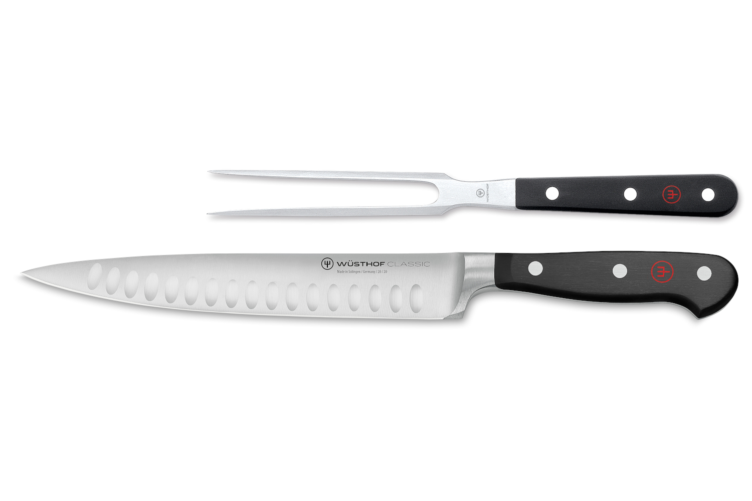 Wusthof Classic Rebrand 2 Piece Carving Knife Set Hollow Edge