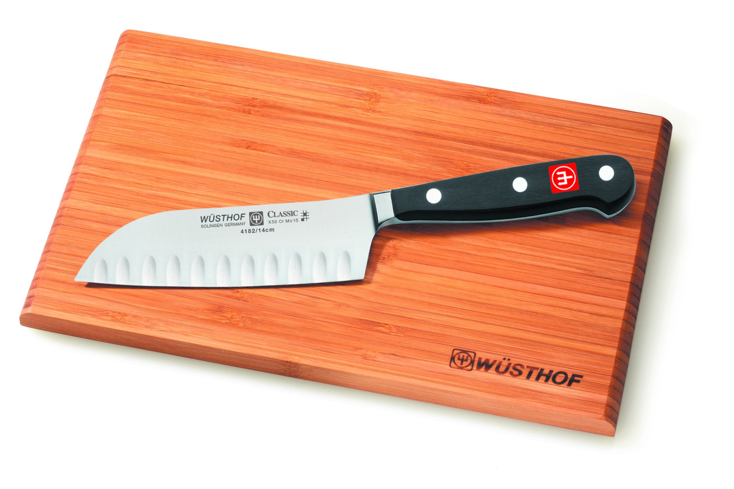 Wusthof Classic 5 in Santoku Knife & Cutting Board Set 1550