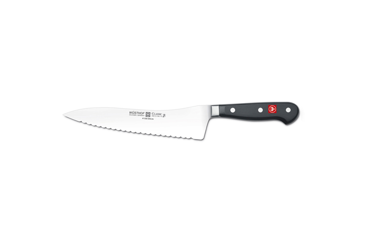 Wusthof Classic 8in Offset Deli Knife Serrated 4128 MetroKitchen