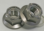 Titanium Nylock Hex Flange Nut M10 - 1.25 Short